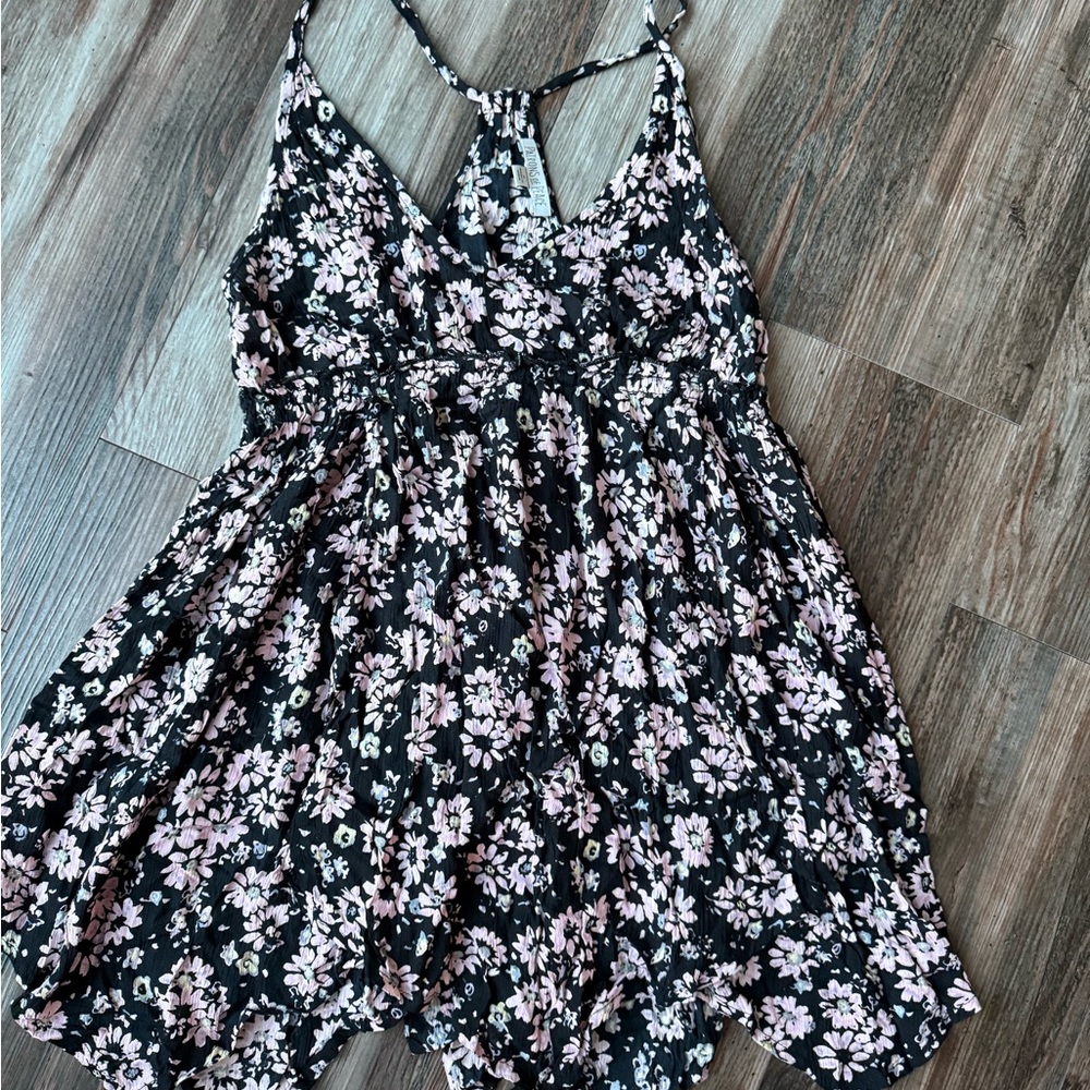 Patrons of Peace Black and Pink Floral Dress